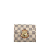 LOUIS VUITTON DAMIER AZUR "JOEY" TRIFOLD LUXE WALLET BEIGE