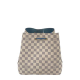 LOUIS VUITTON DAMIER AZUR NEO NOE MM BUCKET LUXE HANDBAG BEIGE 9”x9.5”x7”