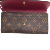 LOUIS VUITTON "EMILIE" WALLET LUXE WALLET BROWN 7.5”x4”x0.5”
