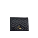 GUCCI GG MARMONT CARD CASE LUXE WALLET BLACK 4”x2.5”x1”