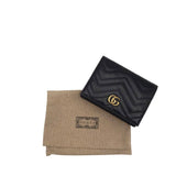 GUCCI GG MARMONT CARD CASE LUXE WALLET BLACK 4”x2.5”x1”