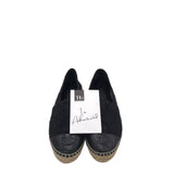 CHANEL SEQUIN TWEED ESPADRILLES LUXE SHOES BLACK 42