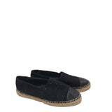 CHANEL SEQUIN TWEED ESPADRILLES LUXE SHOES BLACK 42