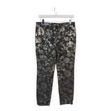 CHICO'S NWT PRINT SLIM LEG PANT GREY GOLD 0P