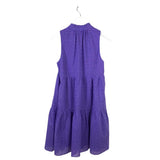 LILLY PULITZER EMBROIDRED SLEEVELESS DESIGNER DRESS PURPLE SMALL