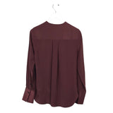 RAG & BONE 100% SILK LONG SLEEVE DESIGNER TOP MAROON SMALLP