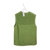ST JOHN GLITTER KNIT SLEEVELESS DESIGNER SWEATER GREEN MEDIUM
