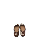 CHICO'S COWHIDE FLAT SHOES WHITE BROWN 6.5