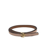 TORY BURCH RET$165 SLIM LEATHER BELT WOMEN'S ACCESSORIES PEACH GOLD XS