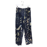 SOFT SURROUNDINGS PRINT WRAP PANT NAVY CREAM 8P