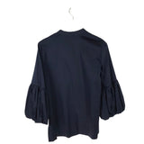 TRINA TURK PUFF 3/4 SLEEVE DESIGNER TOP NAVY SMALL
