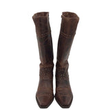 ARIAT TALL ZIPPER WESTERN BOOTS BROWN 8.5B