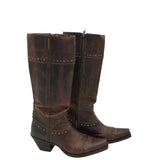 ARIAT TALL ZIPPER WESTERN BOOTS BROWN 8.5B