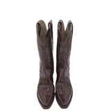 LUCCHESE RET$995 PATENT WESTERN BOOTS BROWN 8.5