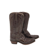 LUCCHESE RET$995 PATENT WESTERN BOOTS BROWN 8.5