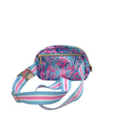 LILLY PULITZER FANNY PACK HANDBAG PINK BLUE 8.5”x4.5”x0.5”