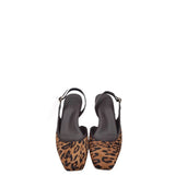 NATURALIZER COW HAIR SLINGBACK SHOES BROWN BLACK 7.5