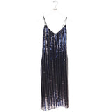 MAEVE NWT$178 SEQUIN MAXI DRESS BLUE BLACK SMALLP