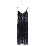 MAEVE NWT$178 SEQUIN MAXI DRESS BLUE BLACK SMALLP
