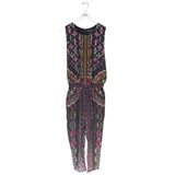 HEMANT & NANDITA SILK SLEEVELESS DESIGNER JUMPSUIT BLACK GREEN SMALLP