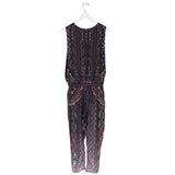 HEMANT & NANDITA SILK SLEEVELESS DESIGNER JUMPSUIT BLACK GREEN SMALLP