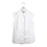 ST JOHN CAP SLEEVE DESIGNER BLOUSE WHITE SMALL