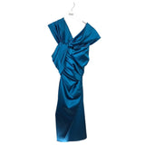 TALBOT RUNHOF RET$1625 SATIN MIDI FORMAL BLUE 8