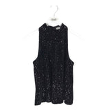 ERI + ALI VELOUR HALTER TOP BLACK SMALL