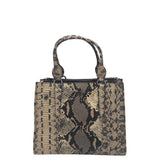 COACH PHYTON TEXTURE SATCHEL HANDBAG CREAM BLACK 11”x8.5”x6.5”