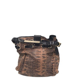 JIMMY CHOO "ROMONA" SAND LIZARD EMBOSSED LUXE HANDBAG BROWN