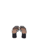 MARC FISHER PYTHON STRAPPY BLOCK HEEL SHOES WHITE BLACK 9M