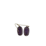 KENDRA SCOTT DANGLE GEMSTONE EARRINGS GOLDTONE PURPLE