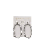 KENDRA SCOTT RET$65 FRAME DROP CRYSTAL EARRINGS SILVER