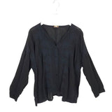 JOHNNY WAS EMBROIDERED LONG SLEEVE DESIGNER BLOUSE BLACK LARGE