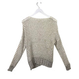 NWT KNIT LONG SLEEVE SWEATER WHITE GOLD MEDIUM