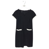 TALBOTS SHORT SLEEVE DRESS BLACK WHITE 6