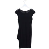 JOSEPH RIBKOFF EMBELLISHED CAP SLEEVE DESIGNER DRESS BLACK 10