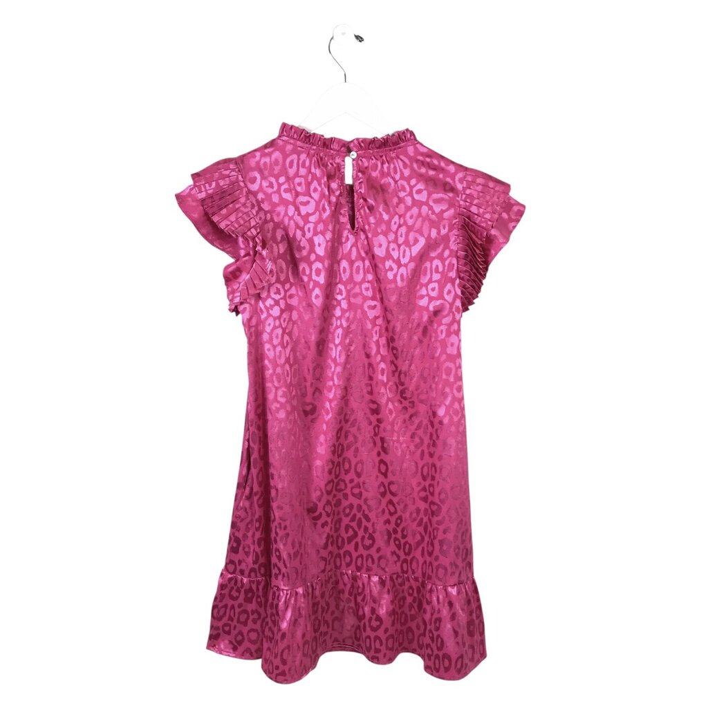 JODIFL ANIMAL PRINT FLUTTER SLEEVE DRESS PINK MEDUIM
