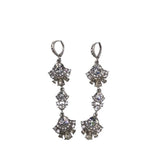 GIVENCHY RHINESTONES DANGLE EARRINGS SILVER