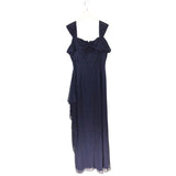 ALEX EVENINGS MAXI COLDSHOULDER FORMAL NAVY 10