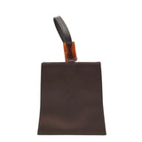 YSL NYLON TORTOISESHELL TOP HANDLE LUXE HANDBAG BROWN 7.5”x6.5x3”