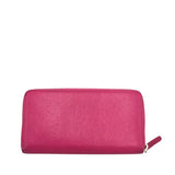 CHANEL "CAMELLIA" EMBOSSED ZIP AROUND LUXE WALLET PINK 8”x4”x0”