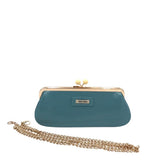 MIU MIU CROSSBODY CHAIN CLUTCH LUXE HANDBAG TEAL 7.5”x3”x1.5”