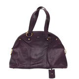 YSL (AS-IS) MUSE LEATHER LUXE HANDBAG PURPLE 17”x10.5”x2.5”