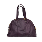 YSL (AS-IS) MUSE LEATHER LUXE HANDBAG PURPLE 17”x10.5”x2.5”