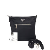 PRADA NYLON MESSENGER CROSSBODY LUXE HANDBAG BLACK 11”x11”x11.5”