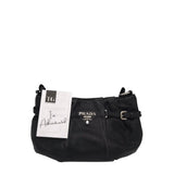 PRADA CALFSKIN LEATHER LUXE HANDBAG BLACK 11”x6”x2”