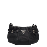 PRADA CALFSKIN LEATHER LUXE HANDBAG BLACK 11”x6”x2”