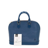 LOUIS VUITTON ALMA PM EPI LEATHER LUXE HANDBAG TEAL 12”x9”x6.5”
