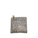 BRAHMIN FLORAL EMBOSSED WALLET GOLD